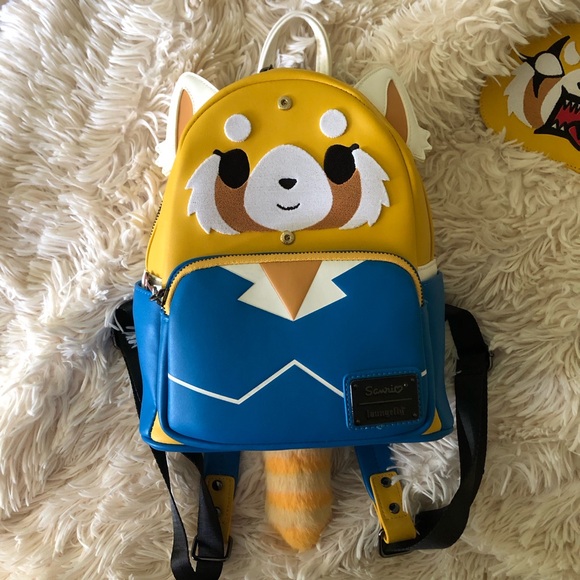 {loungefly} sanrio aggretsuko two-face cosplay backpack - Picture 7 of 15